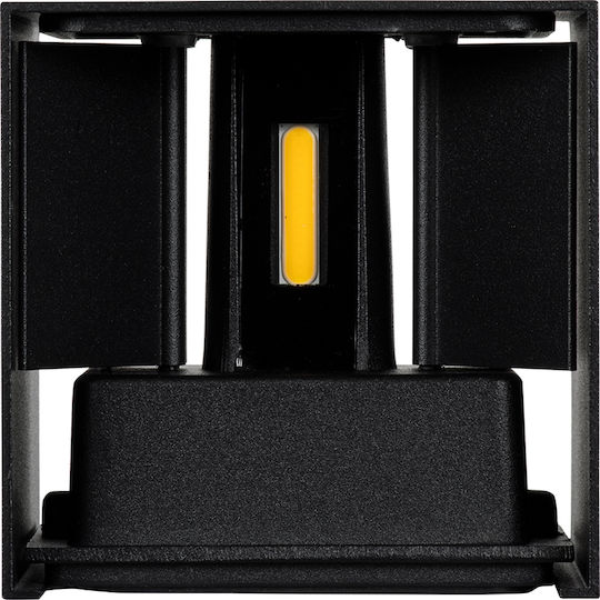 GloboStar Axis-S Επιτοίχια Εξωτερική Πλαφονιέρα LED IP65 10W με Φυσικό Λευκό Φως Διπλής Δέσμης 10x10x10εκ.