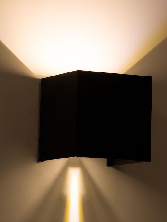 GloboStar Axis-S Wall-Mounted Outdoor Ceiling Light LED IP65 10W with Warm White Light Double Beam 10x10x10εκ.