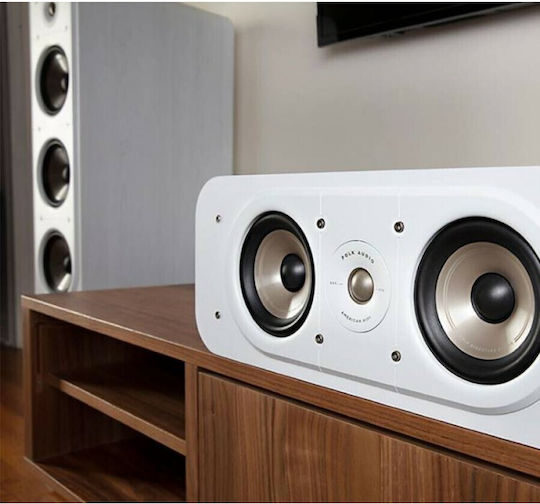 Polk Audio Signature S30e Ηχείο Hi-Fi Κεντρικό 125W 2 Δρόμων Π50.8xΒ26.92xΥ19.05εκ. Λευκό