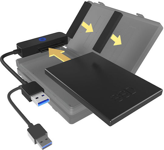 Icy Box Твърд диск кутия 2.5" SATA III с връзка USB 3.2 в Сив цвят 60979