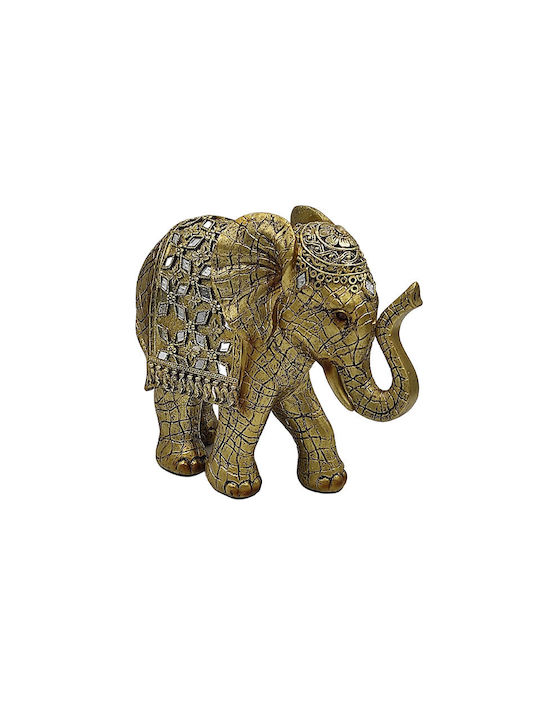 Karvounis Decorative Elephant Polyresin in Gold 20.5x7x15cm 1pcs