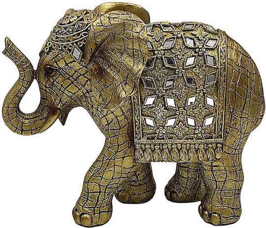 Karvounis Decorative Elephant Polyresin in Gold 20.5x7x15cm 1pcs