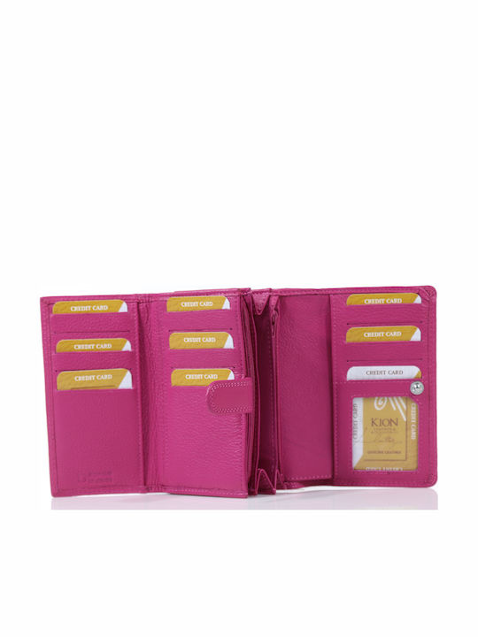 Large Leather Women's Wallet Fuchsia