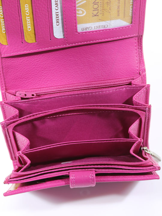 Large Leather Women's Wallet Fuchsia