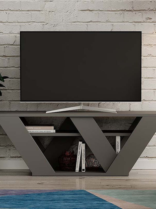 TV Stand Wooden Pipralla Charcoal L110xW40xH30cm