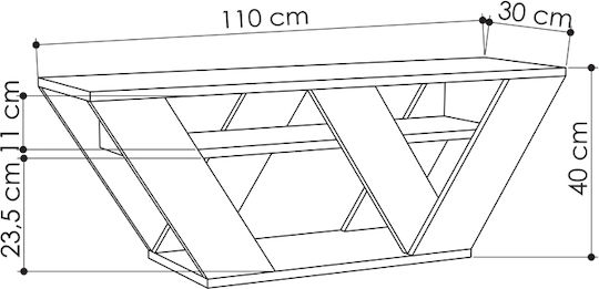 TV-Ständer Pipralla Anthrazit M110xP40xH30cm