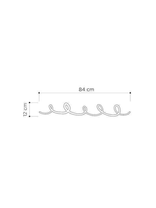 Megapap Agățătoare de Perete Sing Metalică Negru 84x3x12cm 1buc