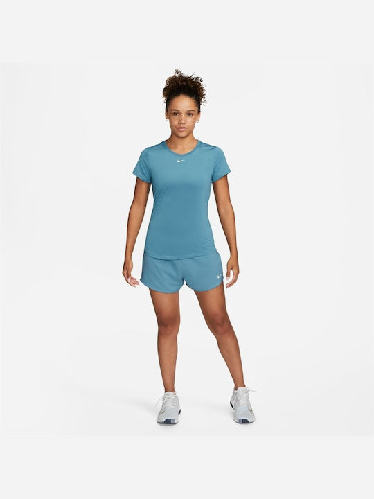 Nike One Women's Athletic T-shirt Dri-Fit Light Blue