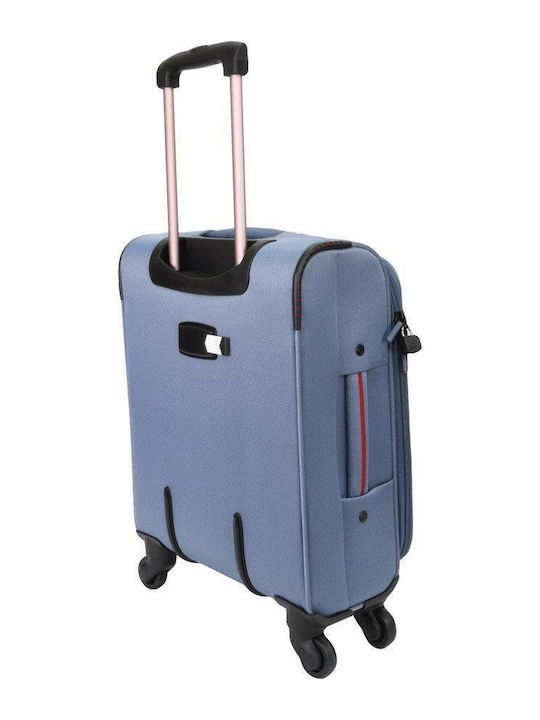 Diplomat Small The Athens Collection Cabin Fabric Blue Suitcase With 4 Wheels Height 53cm