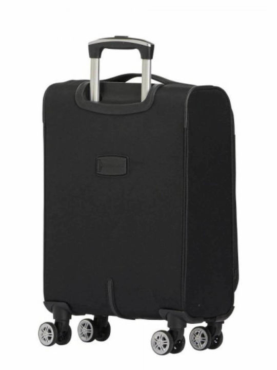 Diplomat Cabin Travel Suitcase Fabric Black with 4 Wheels Height 55cm ZC998