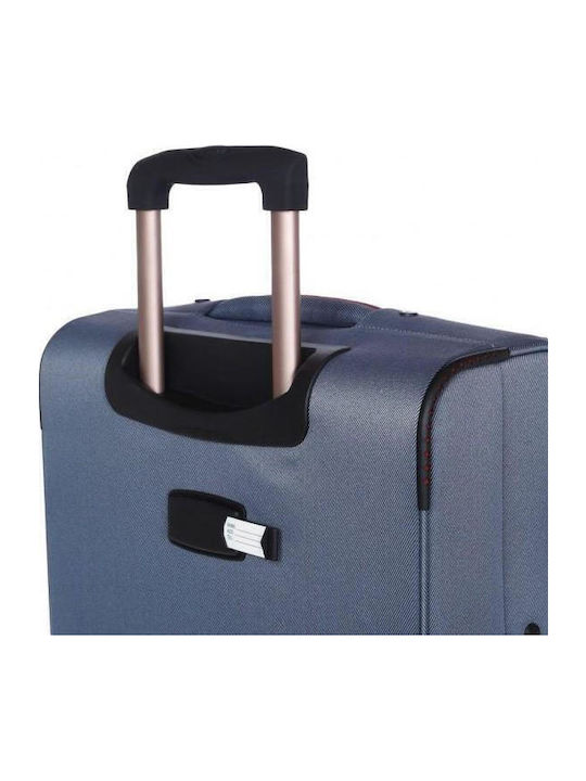 Diplomat Small The Athens Collection Cabin Fabric Blue Suitcase With 4 Wheels Height 53cm