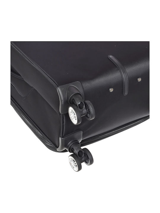 Diplomat Cabin Travel Suitcase Fabric Black with 4 Wheels Height 55cm ZC998