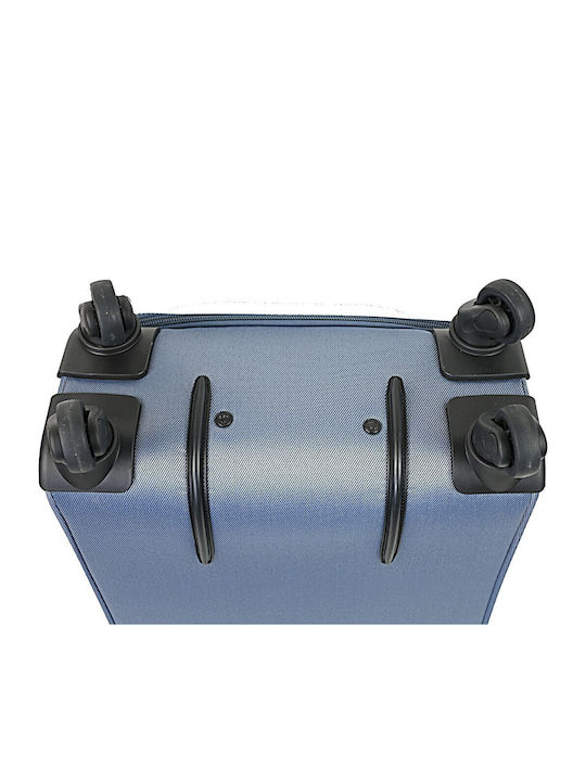 Diplomat Small The Athens Collection Cabin Fabric Blue Suitcase With 4 Wheels Height 53cm