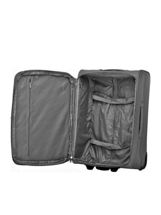 Diplomat Medium Fabric Black Suitcase With 2 Wheels Height 61cm