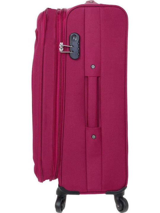 Diplomat Medium The Quattre Collection Medium Fabric Red Suitcase with 4 Wheels Height 68cm