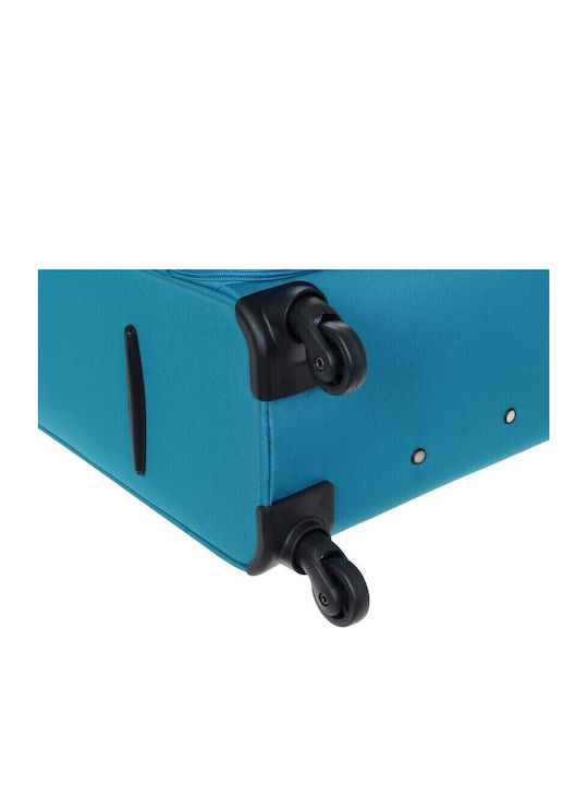 Diplomat Small The Quattre Collection Cabin Fabric Turquoise Suitcase With 4 Wheels Height 55cm