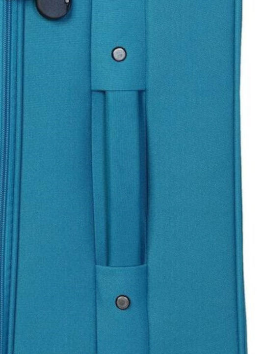 Diplomat Small The Quattre Collection Cabin Fabric Turquoise Suitcase With 4 Wheels Height 55cm