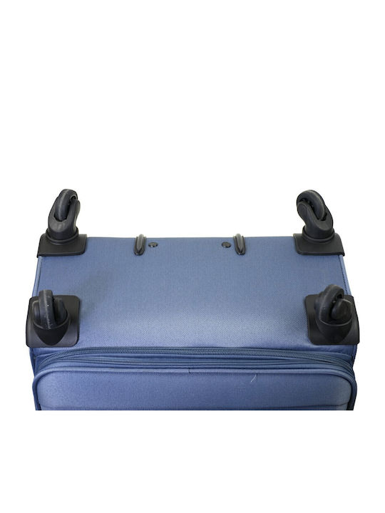 Diplomat Medium The Athens Collection Medium Fabric Blue Suitcase With 4 Wheels Height 68cm