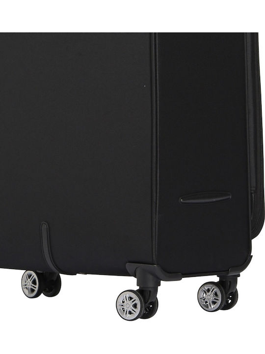 Diplomat Medium The Atlanta Collection Medium Fabric Black Suitcase With 4 Wheels Height 68cm