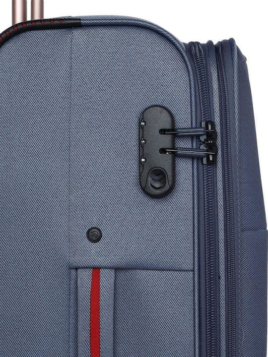 Diplomat Medium The Athens Collection Medium Fabric Blue Suitcase With 4 Wheels Height 68cm