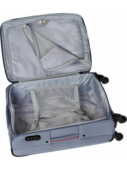 Diplomat Medium The Athens Collection Medium Fabric Blue Suitcase With 4 Wheels Height 68cm