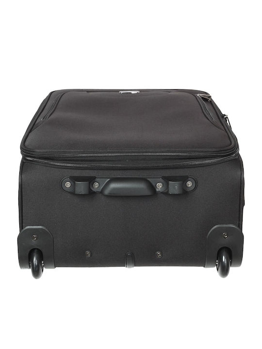 Diplomat Medium Fabric Black Suitcase With 2 Wheels Height 61cm
