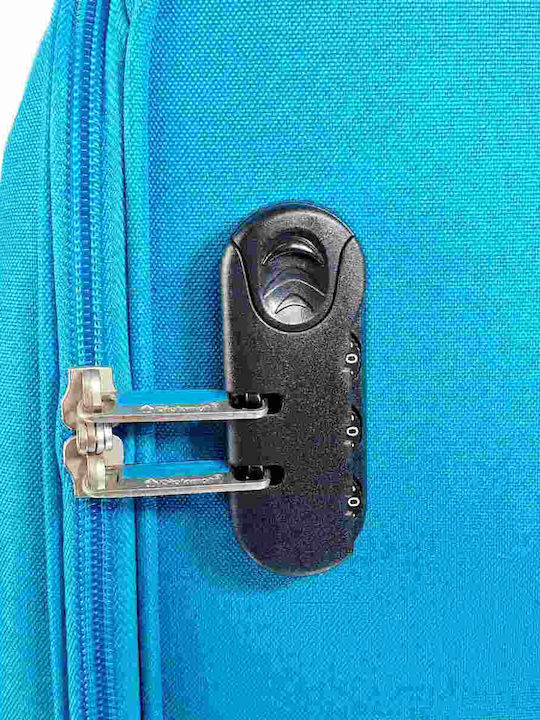 Diplomat Small The Quattre Collection Cabin Fabric Turquoise Suitcase With 4 Wheels Height 55cm