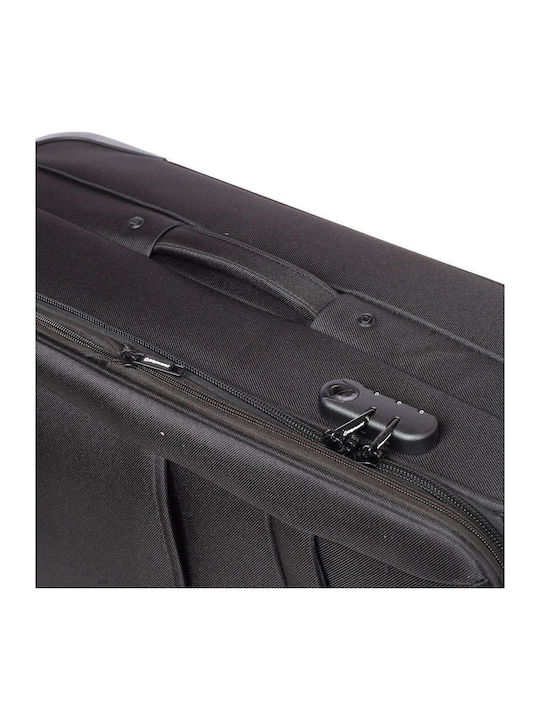 Diplomat Large The London Collection Large Fabric Black Suitcase With 2 Wheels Height 77cm
