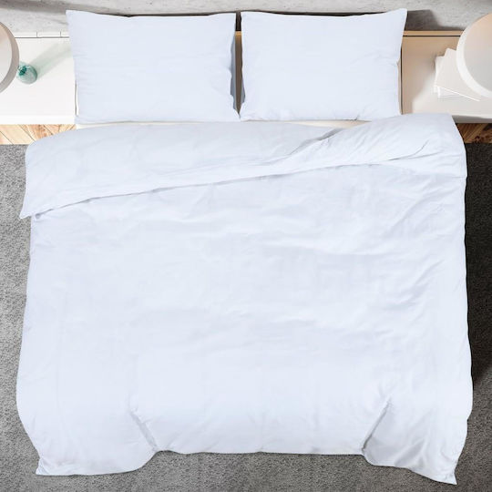 vidaXL Set Duvet Cover 135x200cm Single with Pillowcase White