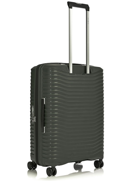 Samsonite Upscape Mittlerer Hartschalen-Reisekoffer Grün mit 4 Rädern Höhe 68cm