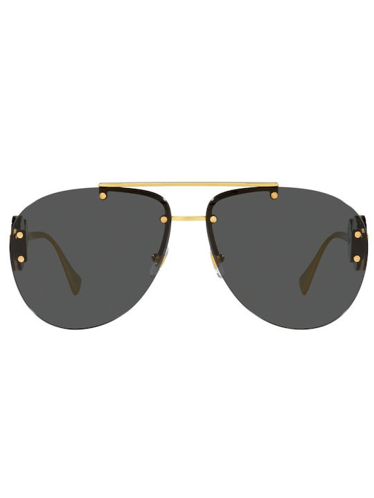 Versace Women's Sunglasses with Gold Metal Frame and Black Lenses VE2250 1002/87