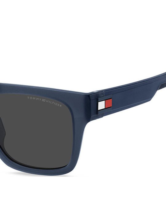 Tommy Hilfiger Men's Sunglasses with Navy Blue Horn-Rimmed Frame and Grey Lens TH1976/S FLL/IR