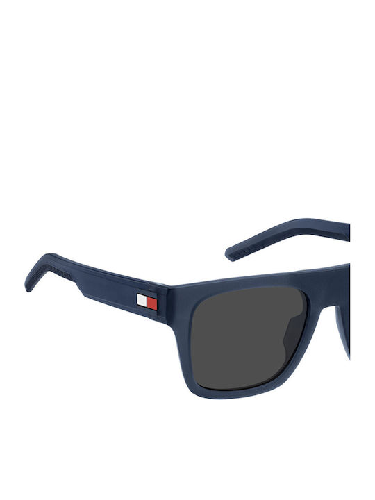Tommy Hilfiger Men's Sunglasses with Navy Blue Horn-Rimmed Frame and Grey Lens TH1976/S FLL/IR