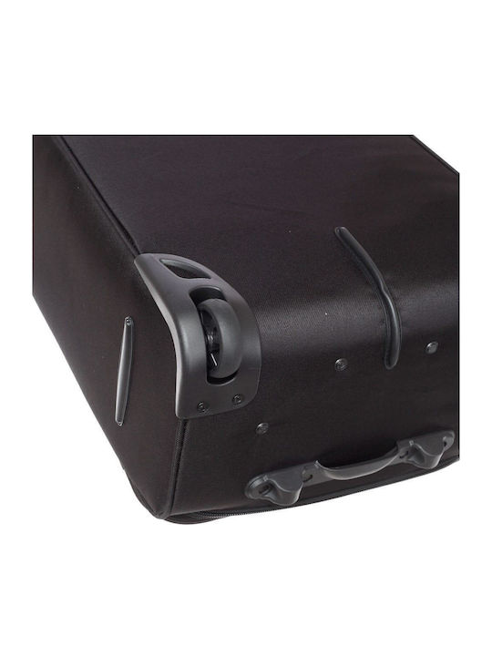 Diplomat Large The London Collection Large Fabric Black Suitcase With 2 Wheels Height 77cm