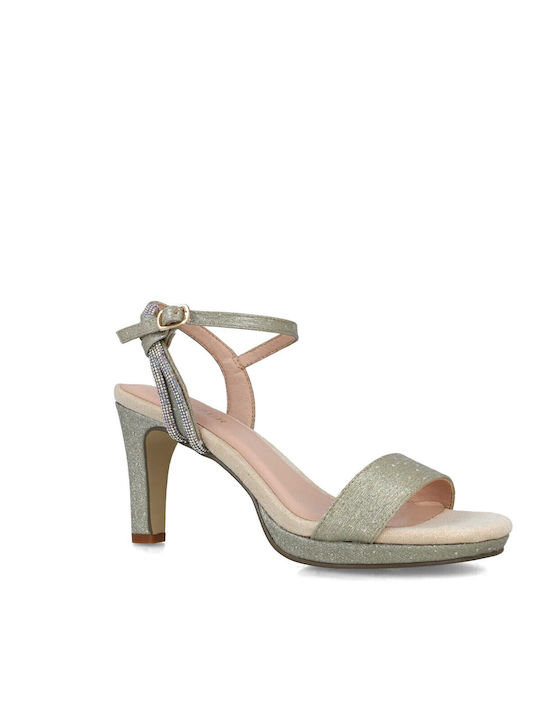 Menbur Damen Sandalen in Gold Farbe