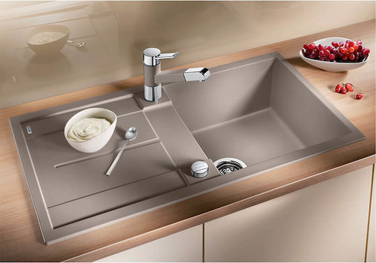 Blanco Metra 5 S Ένθετος από Συνθετικό Γρανίτη Μ86xΠ50cm Volcano Grey