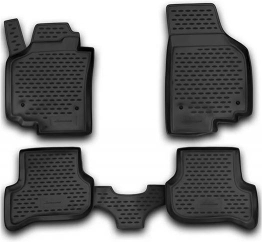 Novline Set of Front and Rear Mats 4pcs Tray Type for Seat Altea 2004 Black