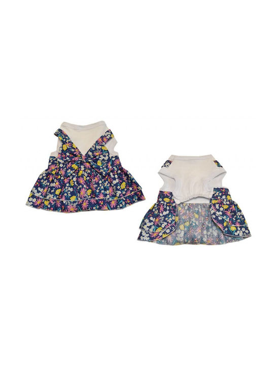 Woofmoda Floral Φόρεμα Σκύλου Μπλε Small 25cm