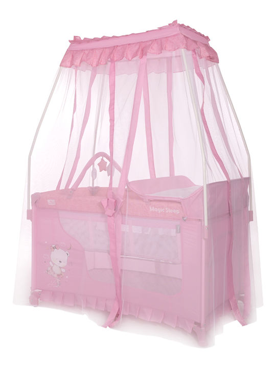 Lorelli Magic Sleep Playpen 2 Levels with Changing Table & Mattress Pink 172x68cm