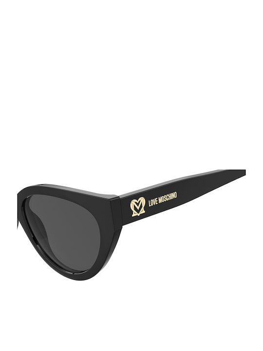 Women's Sunglasses with Multicolour Plastic Frame and Black Lens
