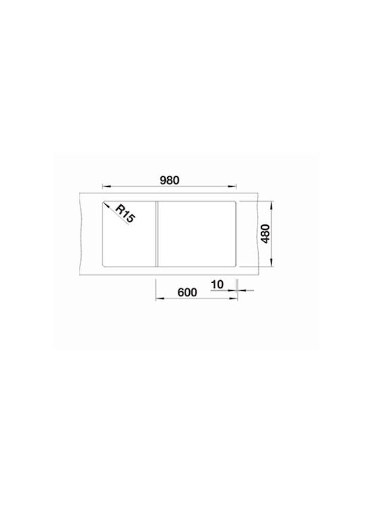 Blanco Zia XL 6 S 527400 Drop-In Spüle aus Verbundgranulat B100xT50cm Volcano Grey