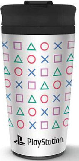 Pyramid International Sony Playstation - Shapes Ποτήρι Θερμός Ανοξείδωτο 450ml Ασημί