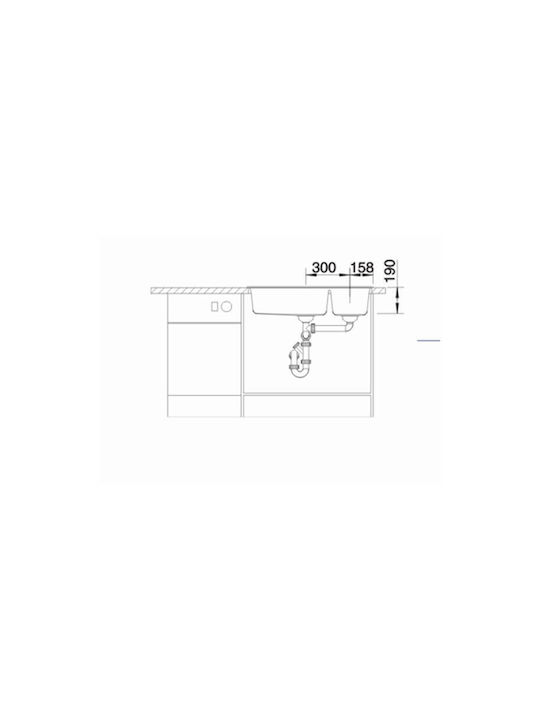 Blanco Metra 9 527304 Drop-In Spüle Links aus Verbundgranulat B86xT50cm Volcano Grey
