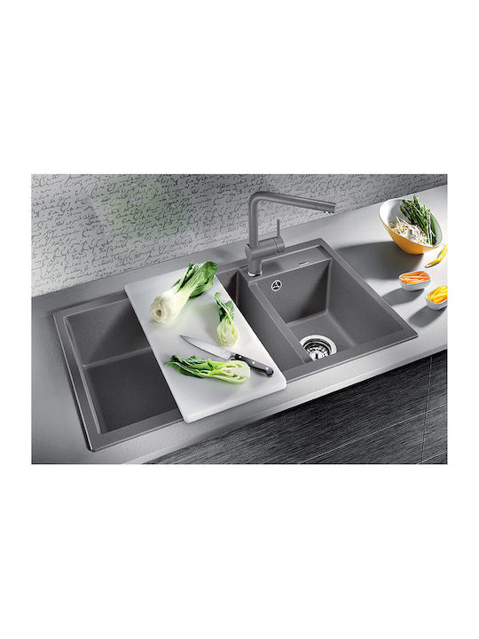 Blanco Metra 9 527304 Drop-In Spüle Links aus Verbundgranulat B86xT50cm Volcano Grey