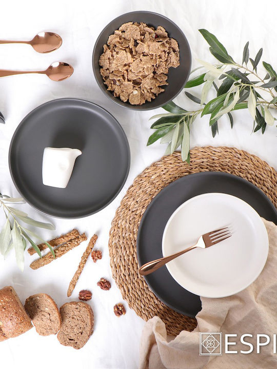 Espiel Terra Plate Soup made of Porcelain Black with Diameter 20cm 6pcs