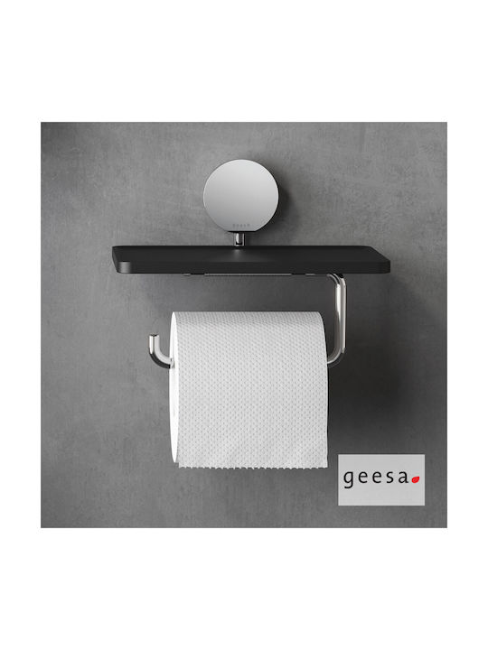 Geesa Opal Metallic Paper Holder Wall Mounted Silver