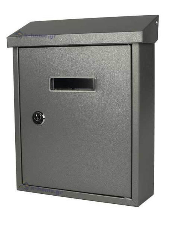Import Hellas Outdoor Mailbox Metallic Nickel Matt 25.5x6x19.2cm TX-082