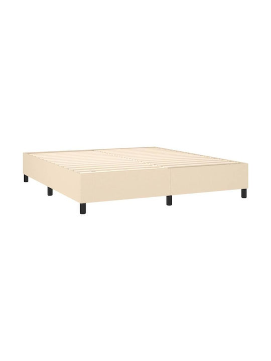 Bed Queen Upholstered with Fabric Blue with Slats & Mattress 160x200cm