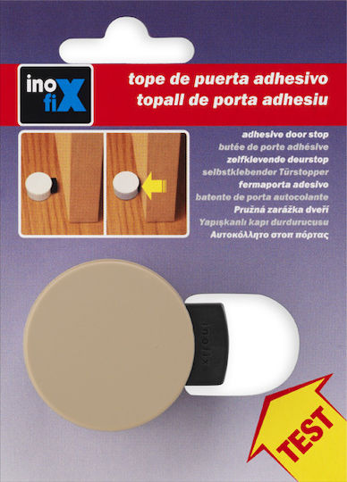 Door Stopper Adhesive Plastic Beige 1pcs