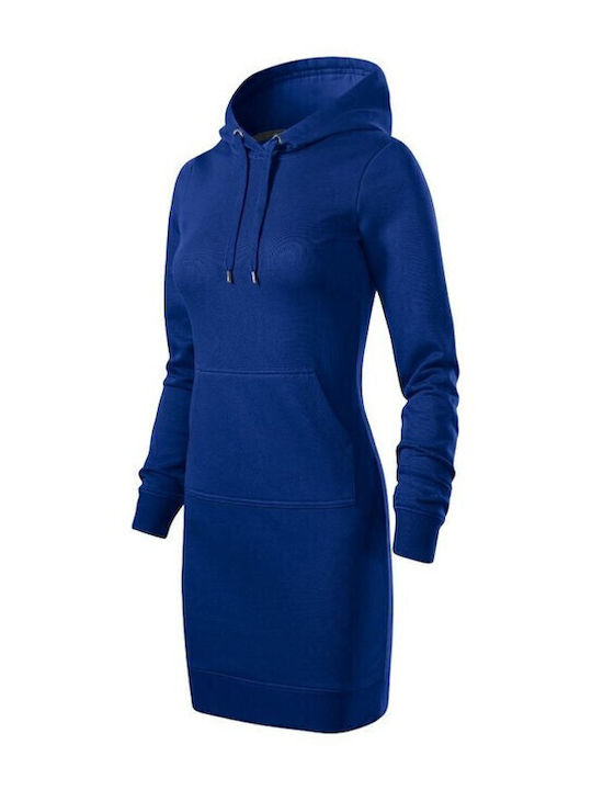 Mini Athletic Dress Long Sleeve with Hood Navy Blue
